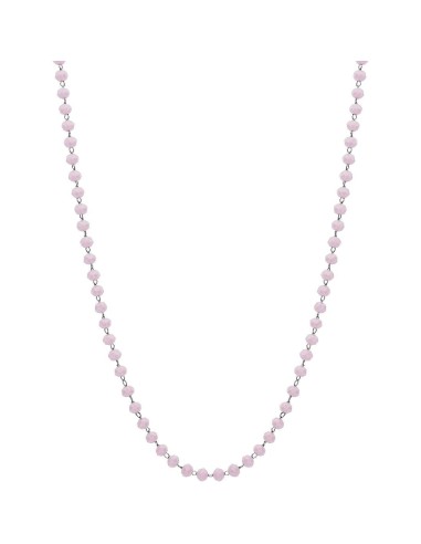 Collana S'AGAPO Happy SHAC60 in acciaio 316L con sfere in vetro ros...