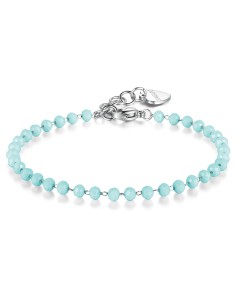 Bracciale S'AGAPO Happy SHAC61 in acciaio 316L con sfere in vetro v...