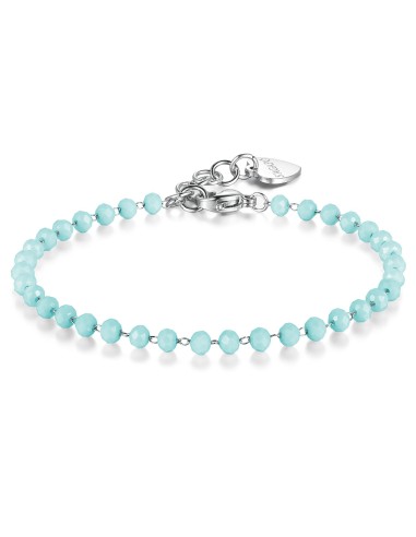 Bracciale S'AGAPO Happy SHAC61 in acciaio 316L con sfere in vetro v...