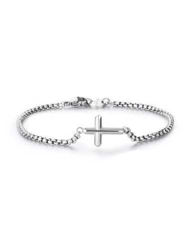 Bracciale Uomo S'AGAPO Rogue SRG12 in acciaio 316L centrale a forma...