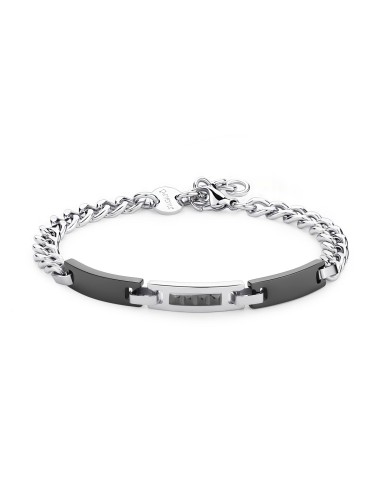 Bracciale Uomo S'AGAPO Titan STI12 in acciaio 316L centrale in fini...
