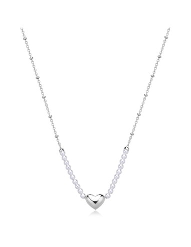 Collana girocollo S'AGAPO Stellar SSE33 in acciaio 316L con perle e...