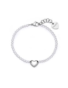 Bracciale S'AGAPO Stellar SSE41 in acciaio 316L con perle e central...