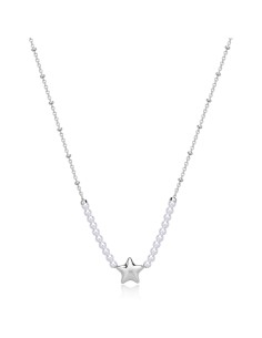Collana girocollo S'AGAPO Stellar SSE37 in acciaio 316L con perle e...