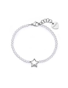 Bracciale S'AGAPO Stellar SSE45 in acciaio 316L con perle e central...