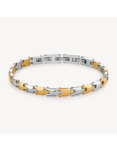 Bracciale semirigido Uomo BROSWAY Backliner in acciaio 316L pvd oro...