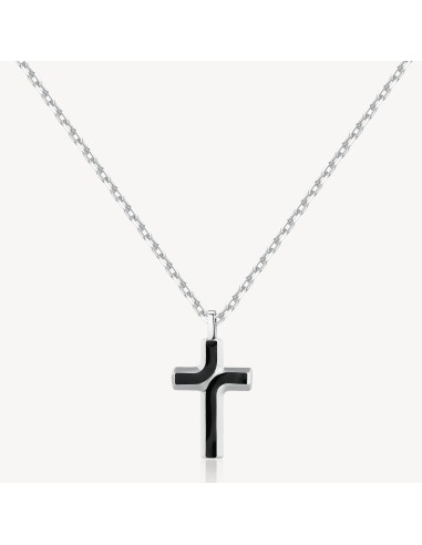 Collana Uomo BROSWAY Backliner in acciaio 316L con pendente croce B...