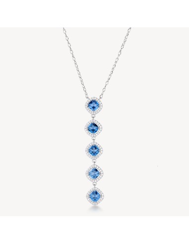 Collana BROSWAY FANCY in argento 925 e cristalli bianchi e sapphire...