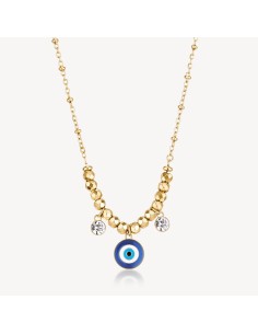Collana BROSWAY Chakra Mistici in acciaio 316L dorato e occhio di N...