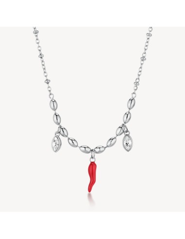 Collana BROSWAY Chakra Portafortuna in acciaio 316L e cornetto BHKN...