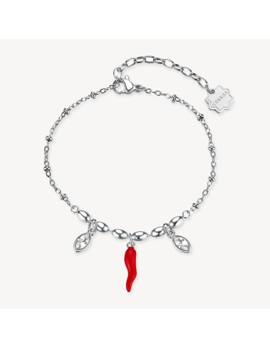 Bracciale BROSWAY Chakra Portafortuna in acciaio 316L e cornetto BH...