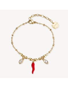 Bracciale BROSWAY Chakra Portafortuna in acciaio 316L dorato e corn...