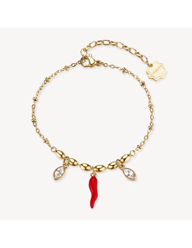 Bracciale BROSWAY Chakra Portafortuna in acciaio 316L dorato e corn...