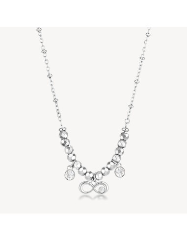 Collana BROSWAY Chakra Simboli in acciaio 316L e Infinito BHKN159 o...