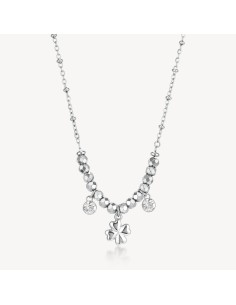 Collana BROSWAY Chakra Portafortuna in acciaio 316L e Quadrifoglio ...