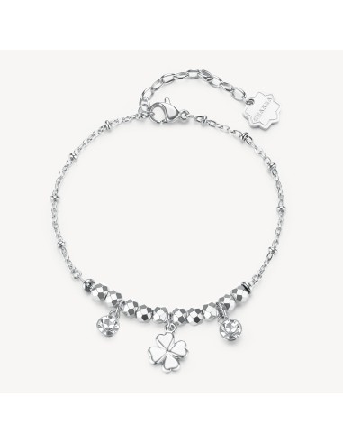 Bracciale BROSWAY Chakra Portafortuna in acciaio 316L e Quadrifogli...