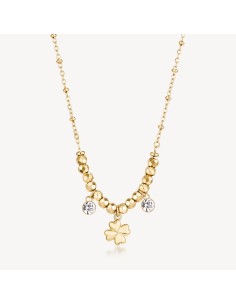 Collana BROSWAY Chakra Portafortuna in acciaio 316L dorato e Quadri...