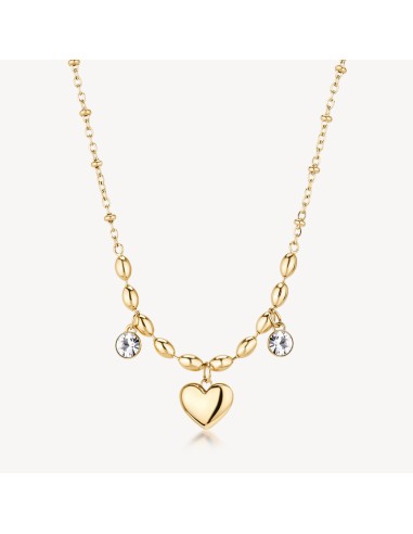 Collana BROSWAY Chakra Amore in acciaio 316L dorato e Cuore BHKN162...