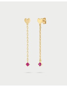 Orecchini pendenti RUE DES MILLE Essence in argento 925 dorato Cuor...