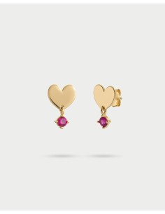 Orecchini RUE DES MILLE Essence in argento 925 dorato Cuore e crist...