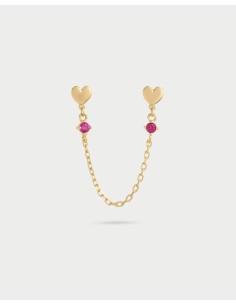 Orecchino double lobo catenella RUE DES MILLE Essence in argento 92...