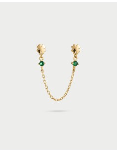 Orecchino double lobo catenella RUE DES MILLE Essence in argento 92...