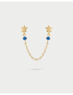 Orecchino double lobo catenella RUE DES MILLE Essence in argento 92...