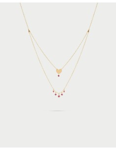 Girocollo double RUE DES MILLE Essence in argento 925 dorato Cuore ...