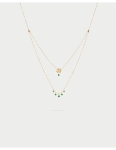 Girocollo double RUE DES MILLE Essence in argento 925 dorato Quadri...