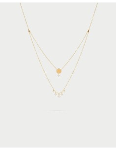 Girocollo double RUE DES MILLE Essence in argento 925 dorato Disco ...