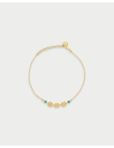 Bracciale RUE DES MILLE Essence in argento 925 dorato 3 Quadrifogli...