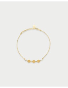 Bracciale RUE DES MILLE Essence in argento 925 dorato 3 Dischi e cr...