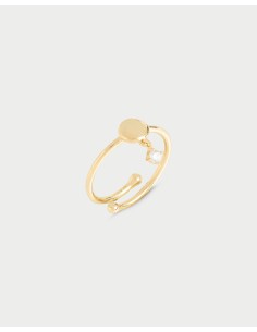 Anello regolabile RUE DES MILLE Essence in argento 925 dorato ANZ-0... 2