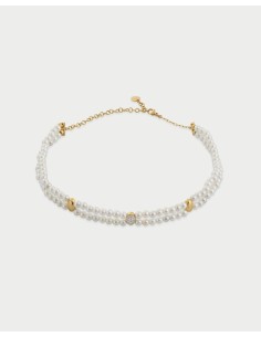 Collana Chocker RUE DES MILLE Eclissi in argento 925 dorato e perle...