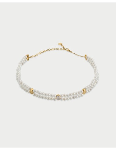 Collana Chocker RUE DES MILLE Eclissi in argento 925 dorato e perle...