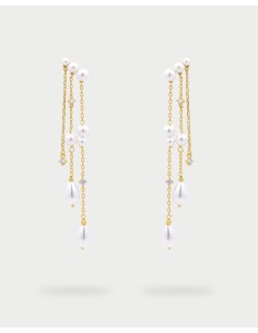 Orecchini pendenti RUE DES MILLE Whiteside in argento 925 dorato e ...