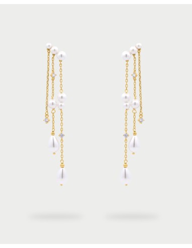 Orecchini pendenti RUE DES MILLE Whiteside in argento 925 dorato e ...