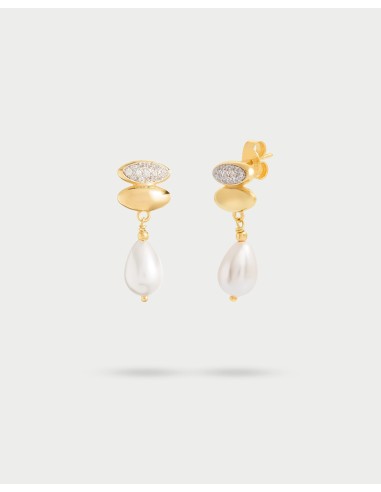 Orecchini pendenti RUE DES MILLE Eclissi in argento 925 dorato e pe...