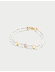 Bracciale eleastico RUE DES MILLE Eclissi in argento 925 dorato e p...