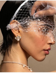 Orecchini Lotus Perla RUE DES MILLE Whiteside in argento 925 dorato... 2