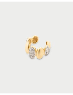 Earcuff RUE DES MILLE Eclissi Loop in argento 925 dorato e cristall...