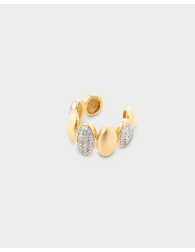 Earcuff RUE DES MILLE Eclissi Loop in argento 925 dorato e cristall...