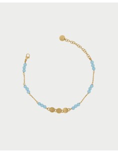 Bracciale RUE DES MILLE Gipsy Chic in argento 925 dorato pepite tur...