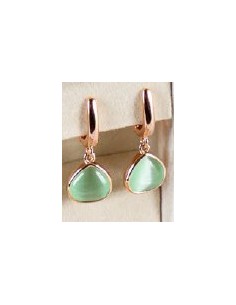 Orecchini pendenti MADI Laguna lucciole in argento 925 placcato oro rosa con pietre verde prato F_3912500 2