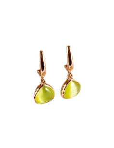 Orecchini pendenti MADI Laguna lucciole in argento 925 placcato oro rosa con pietre verde acido F_3912300