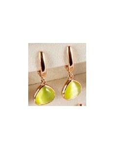 Orecchini pendenti MADI Laguna lucciole in argento 925 placcato oro rosa con pietre verde acido F_3912300 2