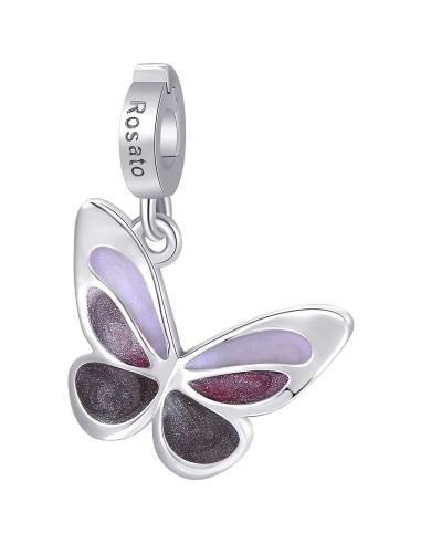 Charm ROSATO Storie in argento 925 RZ179R con smalti colorati Farfa...