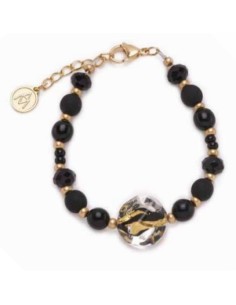 Bracciale ANTICA MURRINA Isabel in acciaio e perle in vetro di Murano BR852A14