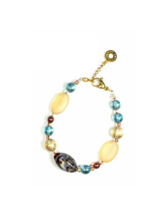 Bracciale ANTICA MURRINA Rain in acciaio e perle in vetro di Murano BS7RAI2211