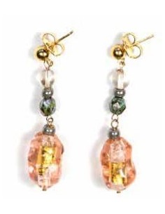 Orecchini pendenti ANTICA MURRINA Tornado in acciaio e perle in vetro di Murano OS3TAI2204